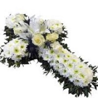 Cross floral wreath